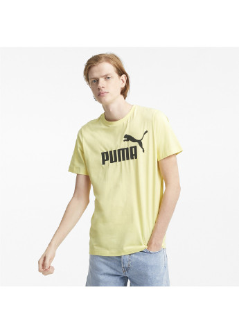 Жовта футболка essentials logo men's tee Puma