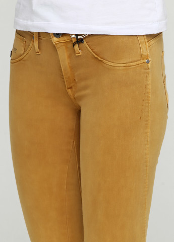 Желтые джинсовые летние зауженные брюки G-Star Raw