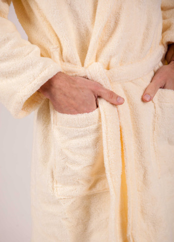 Халат махровий Bella, MicroCotton, однокольоровий, кремовий, розмір XXL (3800980992725) Bulgaria-Tex (251707697)