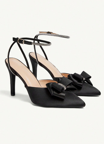 SHEIN Туфлі анкл страп чорний з текстиль, китай — демісезон (367003774)