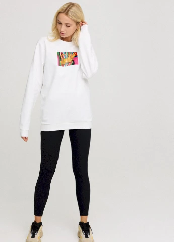 Білий свитшот женский oversize /no flis/ YAPPI (254658752)