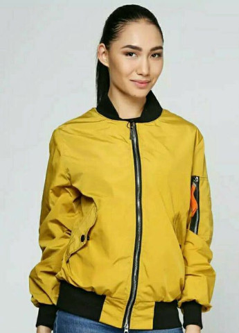 Желтая демисезонная куртка бомбер женская демисезонная Nega