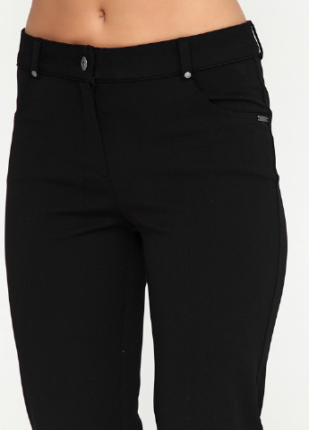 Черные кэжуал демисезонные со средней талией брюки Femme