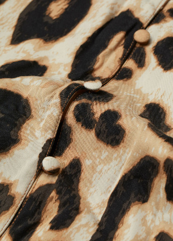 Комбинированное кэжуал платье клеш H&M леопардовый