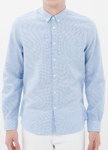 Голубой кэжуал рубашка с узором "гусиная лапка" KOTON
