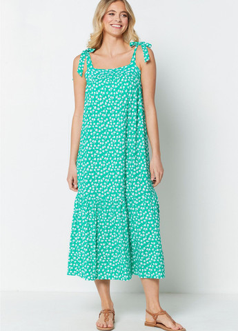 Зеленое кэжуал платье а-силуэт Studio с цветочным принтом