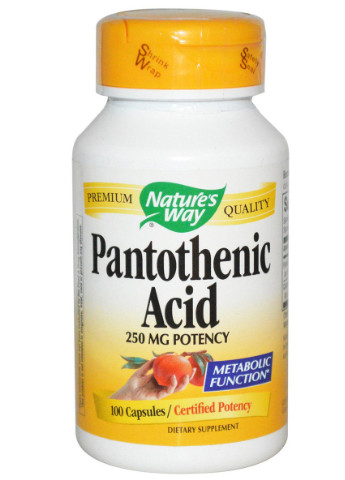 Пантотеновая кислота, Pantothenic Acid,, 250 мг, 100 капсул Nature's Way (228292082)