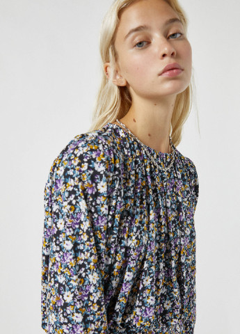 Комбинированное кэжуал платье Pull & Bear с цветочным принтом