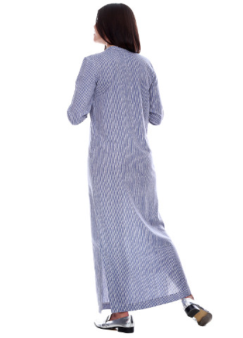 Синее кэжуал платье рубашка AURA в полоску