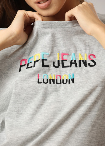 Світло-сіра літня футболка Pepe Jeans