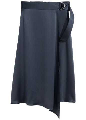 Темно-синяя кэжуал однотонная юбка H&M миди