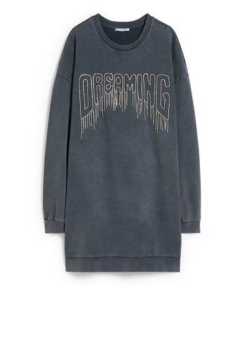 Темно-сіра кежуал сукня сукня-світшот C&A однотонна