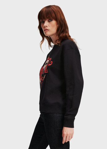 Черный свитшот Karl Lagerfeld однотонный вышивка (347228433)