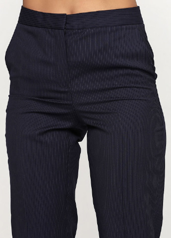 Синие классические демисезонные зауженные брюки Massimo Dutti