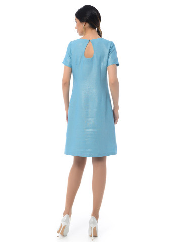 Блакитна коктейльна сукня Iren Klairie з малюнком
