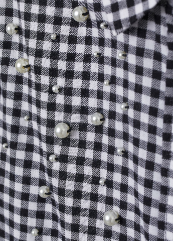 Черно-белая кэжуал рубашка в клетку H&M