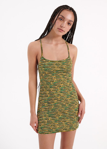 Зеленое кэжуал платье платье-майка House с абстрактным узором