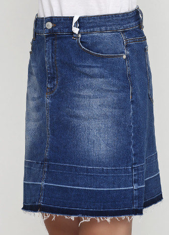 Синяя джинсовая однотонная юбка IVY