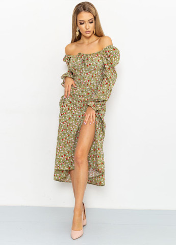 Оливковое кэжуал платье Ager с цветочным принтом