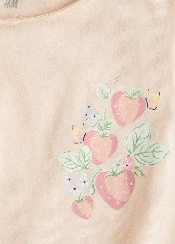 Персиковая летняя футболка H&M