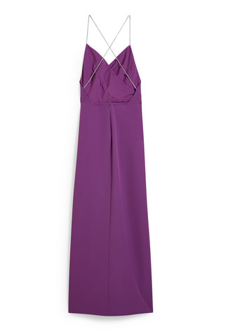 Фиолетовое вечернее платье с открытой спиной C&A однотонное