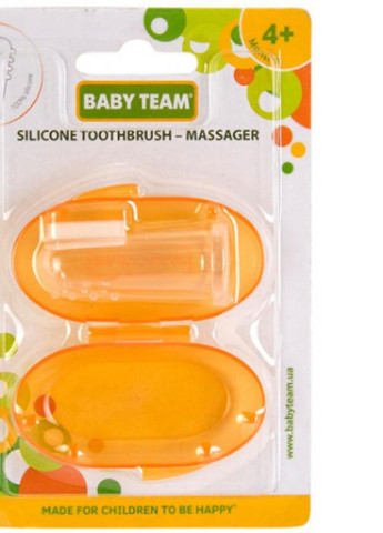 Дитяча зубна щітка силіконова щітка-масажер з контейнером (7200 оранжевий) Baby Team (254084402)
