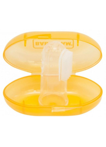 Дитяча зубна щітка силіконова щітка-масажер з контейнером (7200 оранжевий) Baby Team (254084402)