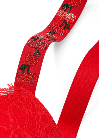 Красный корбей бюстгальтер Victoria's Secret с косточками полиамид, кружево