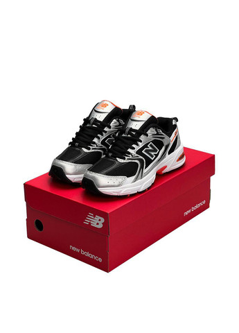 Цветные демисезонные кроссовки New Balance 530 Black Orange Premium