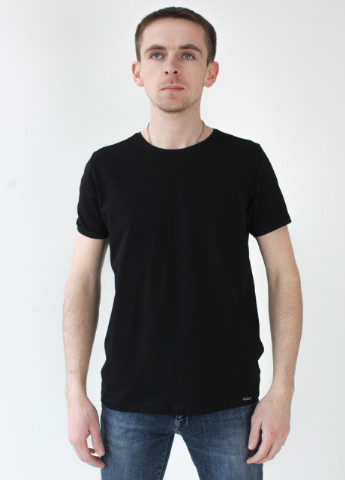 Чорна футболка чоловіча чорна базова великий розмір з коротким рукавом Jean Piere