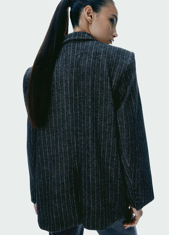 Графитовый женский жакет H&M полосатый - демисезонный