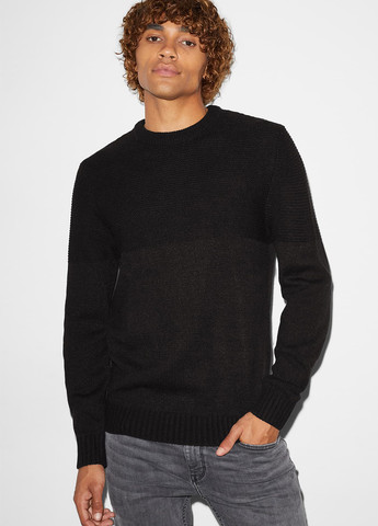 Черный демисезонный свитер джемпер C&A