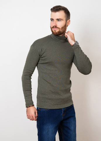 Оливковый (хаки) демисезонный свитер мужской джемпер ISSA PLUS GN4-56