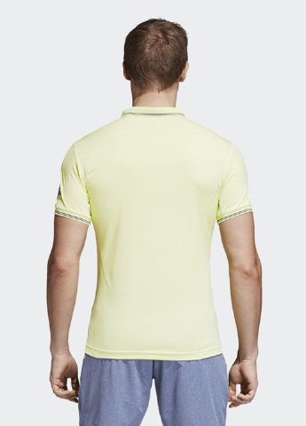 Желтая футболка-поло для мужчин adidas однотонная