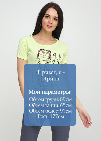 Кислотно-зеленая летняя футболка SEZ 10
