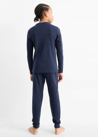Темно-синяя всесезон пижама (лонгслив, брюки) лонгслив + брюки C&A
