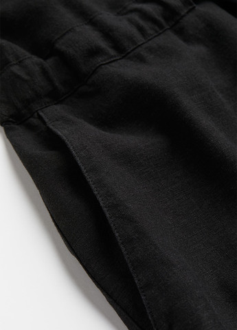 Комбінезон H&M комбінезон-шорти однотонний чорний кежуал віскоза, льон