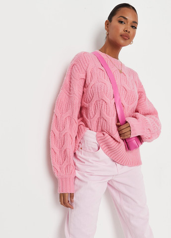 Рожевий зимовий светр джемпер Missguided