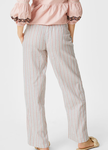 Белые кэжуал демисезонные прямые брюки C&A