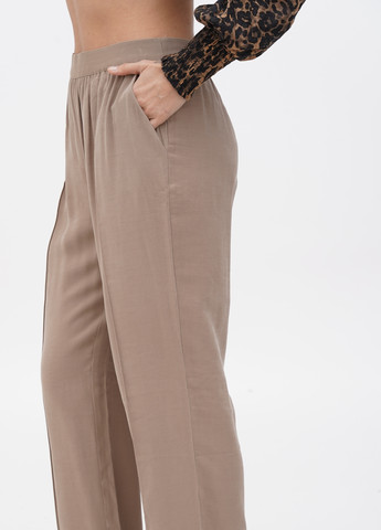 Бежевые кэжуал демисезонные прямые, классические брюки YAS