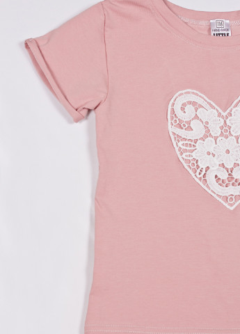 Персиковая летняя футболка с коротким рукавом Little Bunny