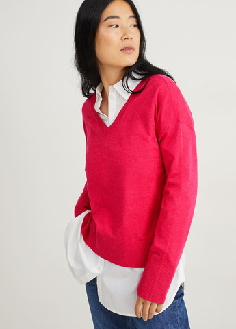 Малиновый демисезонный пуловер пуловер C&A