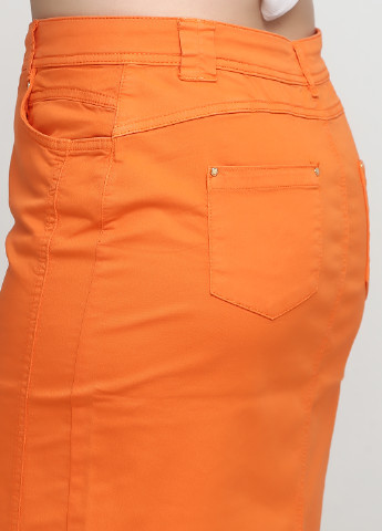 Оранжевая кэжуал однотонная юбка Sassofono карандаш
