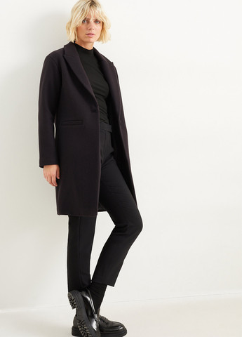 Чорне демісезонне Пальто однобортне C&A