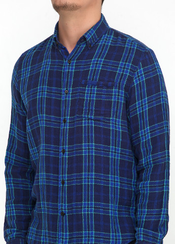 Темно-синяя кэжуал рубашка в клетку Gap с длинным рукавом