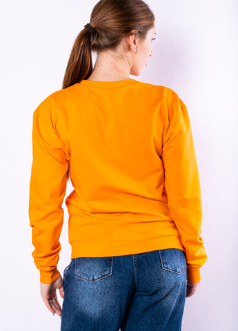 Свитшот Time of Style - Свободный крой надпись оранжевый кэжуал, спортивный хлопок, трикотаж - (279348503)