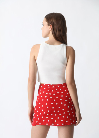 Красная кэжуал в горошек юбка Lefties а-силуэта (трапеция)