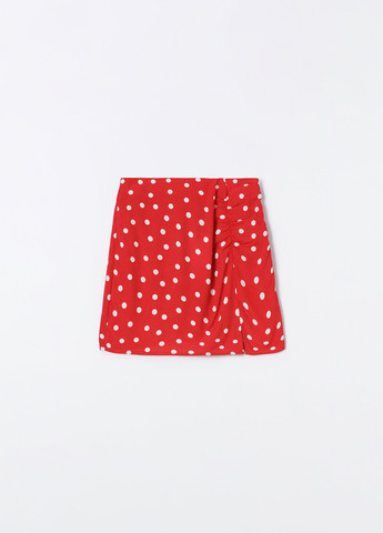 Красная кэжуал в горошек юбка Lefties а-силуэта (трапеция)