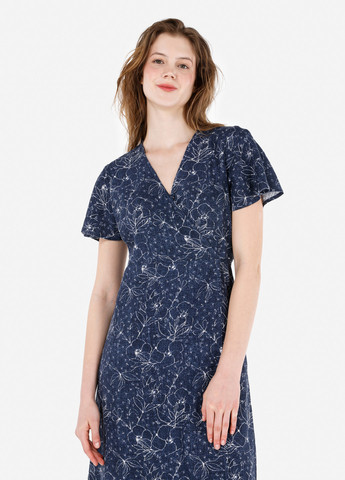 Темно-синее кэжуал платье на запах Colin's с цветочным принтом