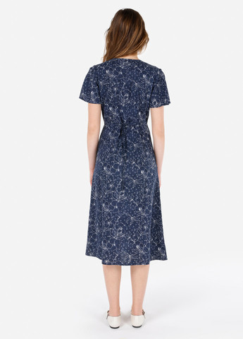 Темно-синее кэжуал платье на запах Colin's с цветочным принтом